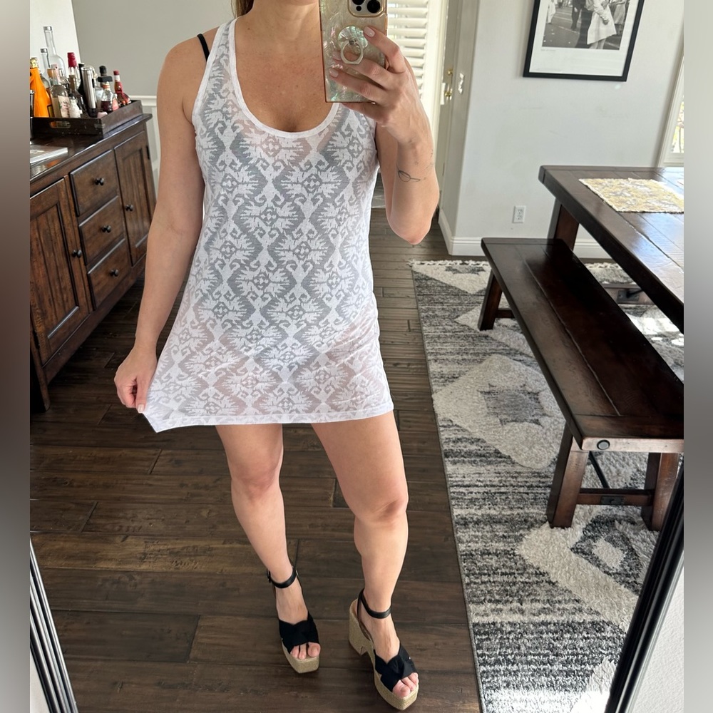 White Beach Pool Dress Coverup by Marika Size Medium